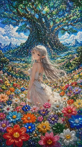 幻想　(アニメスタイル+ビーズアート)