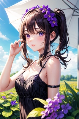 スミレで花冠作ったよー