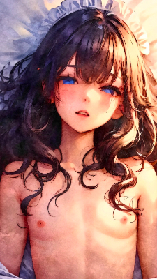 夕日に染まるメイド