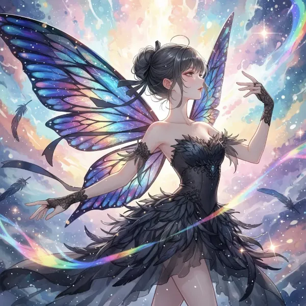 虹蝶の妖精と星空の舞踏