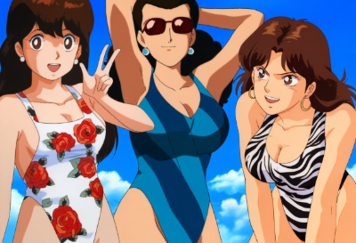 栗田ゆう子・田畑絹江・花村典子（水着）　美味しんぼ（アニメ）