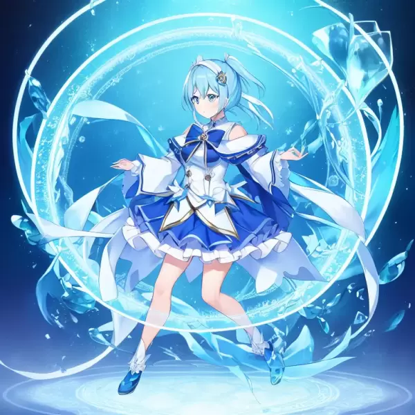 青い炎を放つ魔法少女