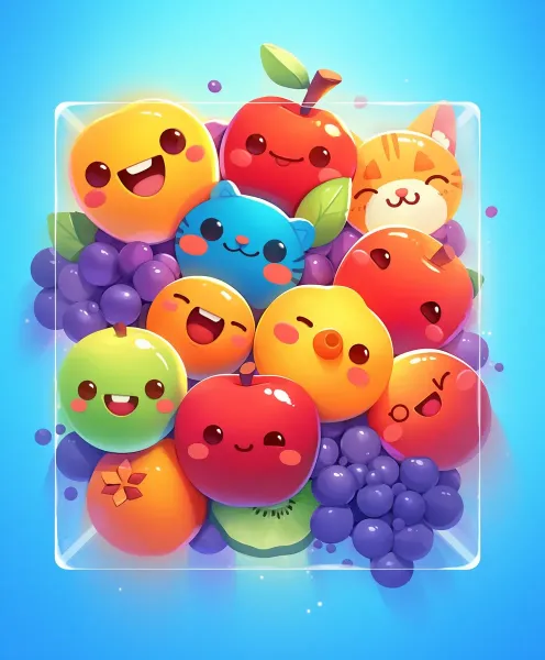 フルーツ落下パズル