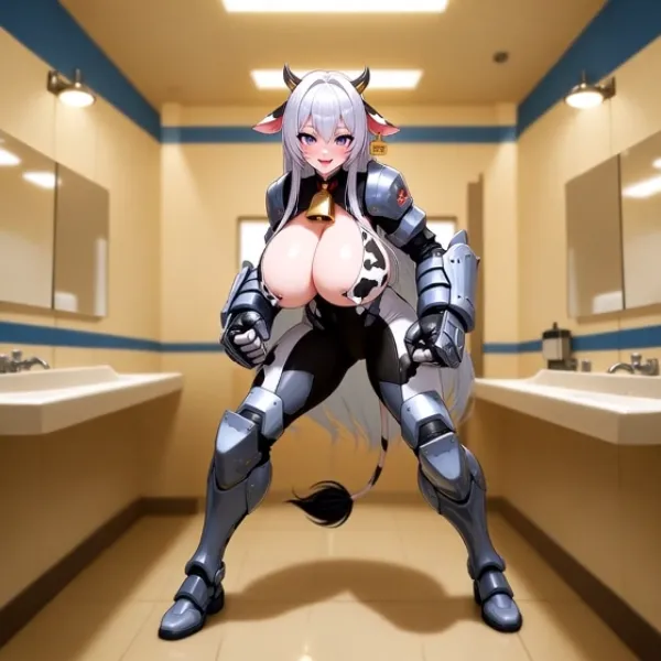 👊を繰り出す牛柄さん