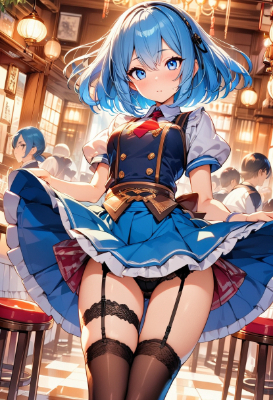 今日の青髪ウエイトレスさん
