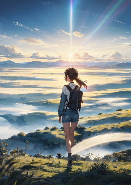 頂きから拝む後光