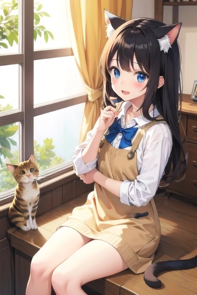 美少女 猫