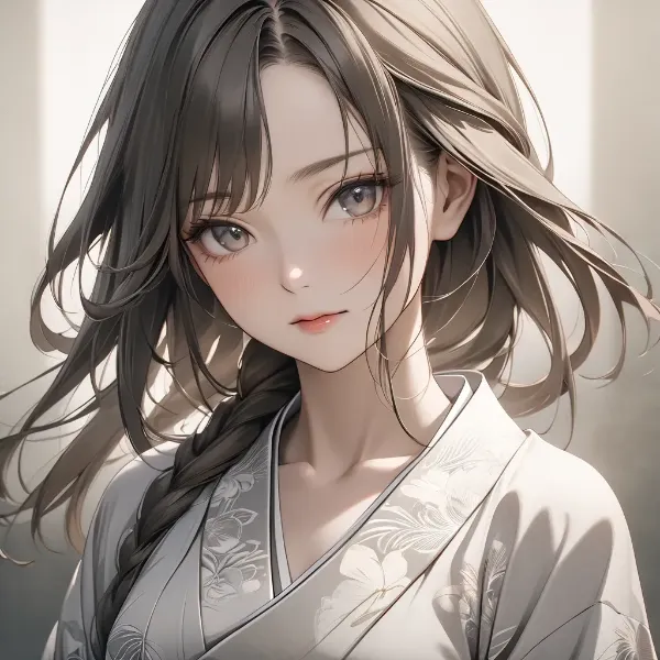 柔らかな光の浴衣少女