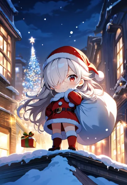 雪夜の小さなサンタの冒険