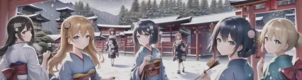 雪と神社と少女たち