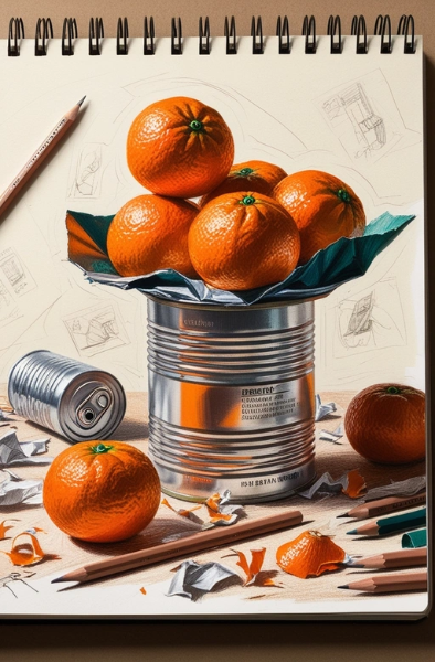 アルミ缶の上に