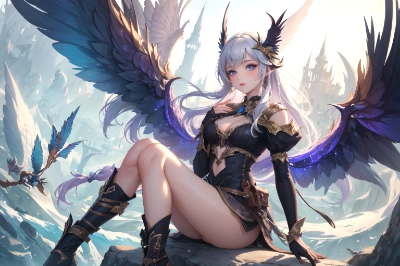 1girl wings fantasy art