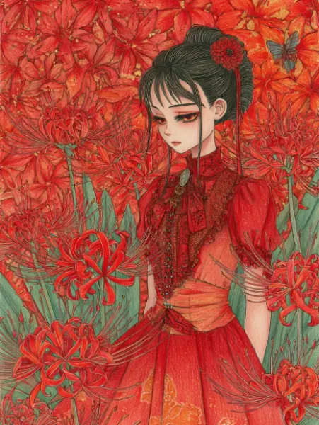 No.1860 彼岸花と女の子