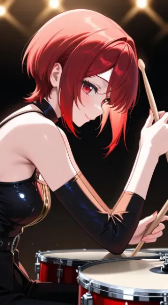 女子高生はドラマーに覚醒する………♡【霧島 紅葉】