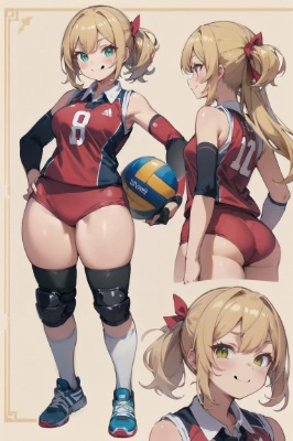 バレー部キャラの設定画