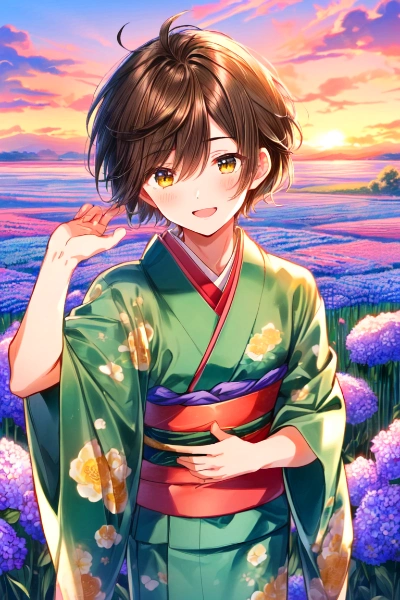 天国みたいな場所にいる、ブラウン髪の少年★(3枚)