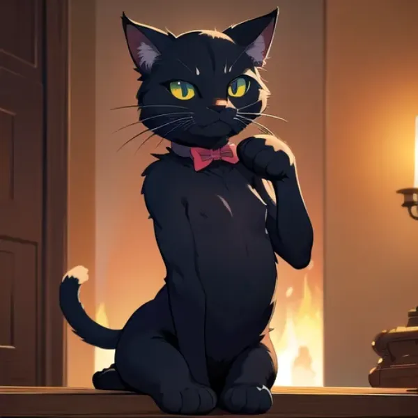 蝶ネクタイの黒猫紳士