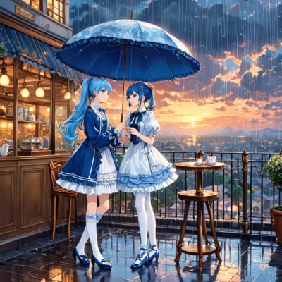 雨の夕暮れ