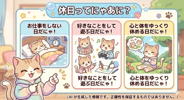 休日について猫ちゃんが教える！