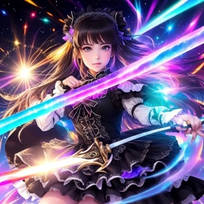 剣を構える黒メイド