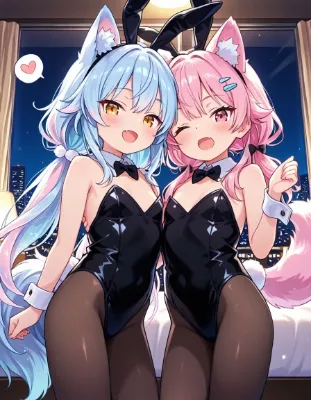 ケモミミ美少女達のえっちな発情期 ちっぱいバニーガール編
