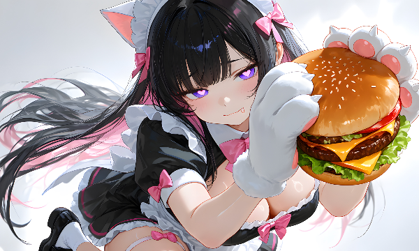 ハンバーガーは美味しいにゃん
