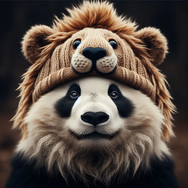 ライオンに憧れるパンダ