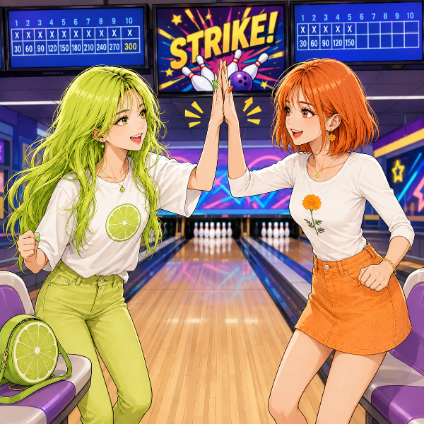 ストライク〜♪（ライム、マリ）