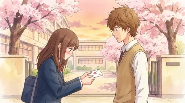 桜舞う夕暮れの告白