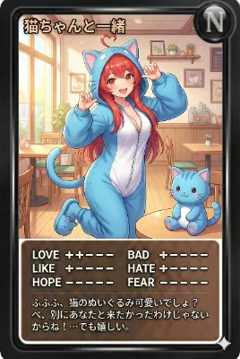 昼かーど「ちゃんと」一緒猫