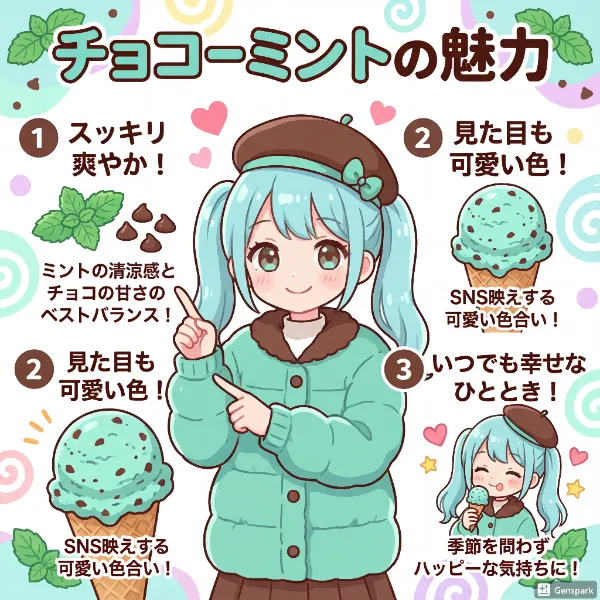 チョコミントを説明する可愛い女子