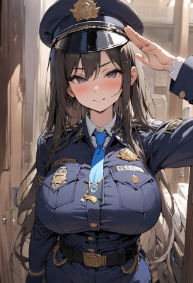 お題：敬礼（女性警察官）