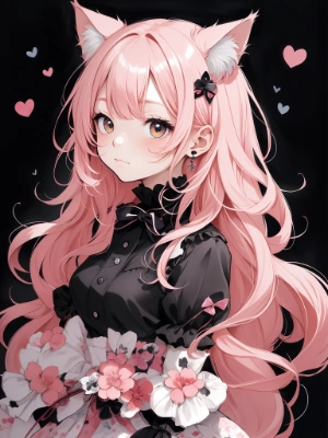 pink long hair