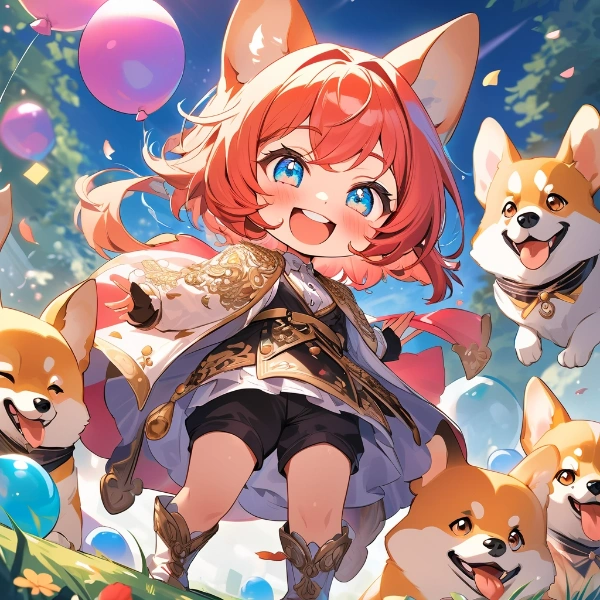 コーギーとにぎやかに