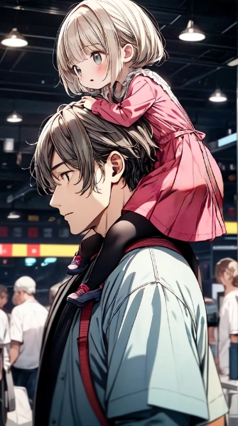 休日のお父さんと娘