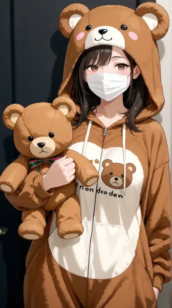 テディベアと着ぐるみパジャマ(部屋着)