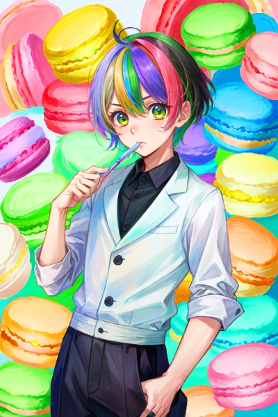 マカロンとカラフルな短髪少年★（9枚）