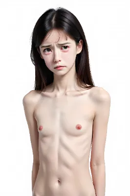 泣き顔の貧乳ヌードグラビア18