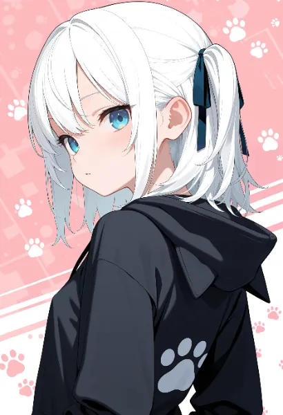 うちの子と猫耳パーカー