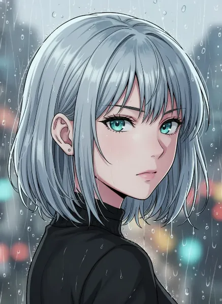 雨に濡れた視線