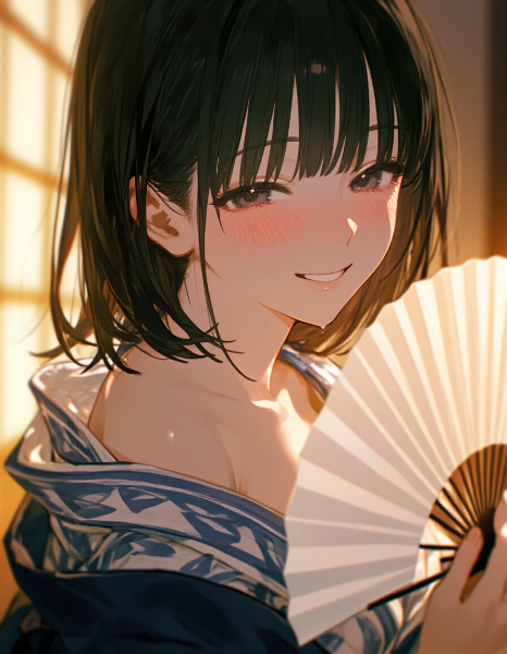 浴衣少女の優しい微笑み