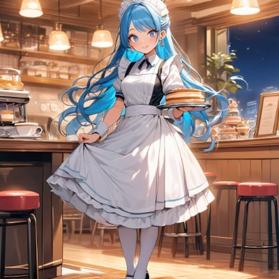 夜のカフェ