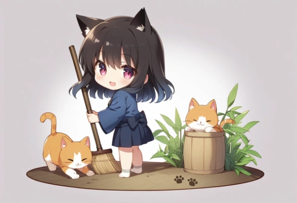 あれは誰の足跡にゃ？