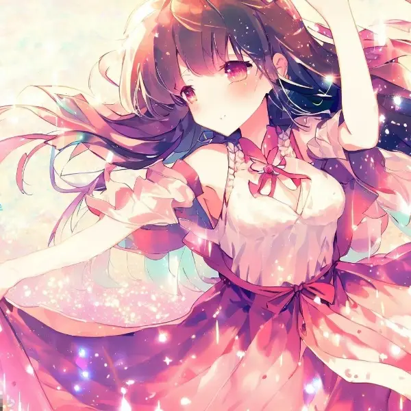 キラキラ～(ドレスを着た女の子)