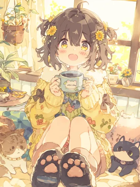 花咲く朝のティータイム。