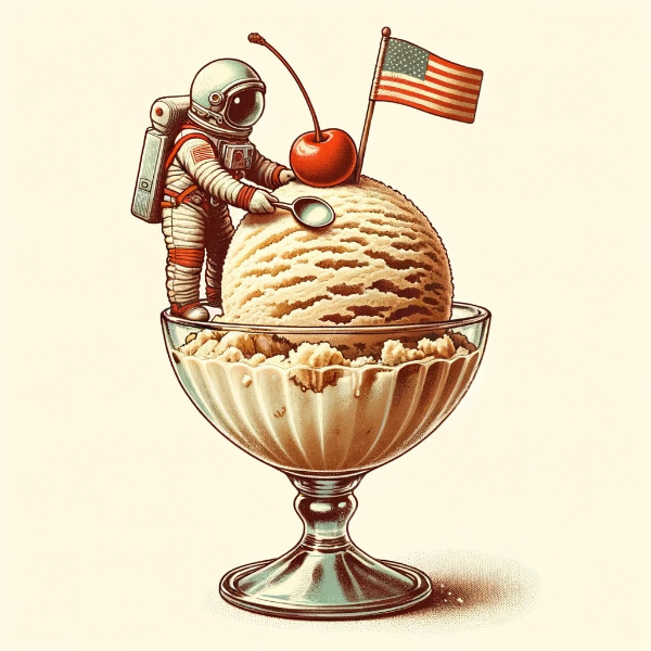 Astronaut on ice cream