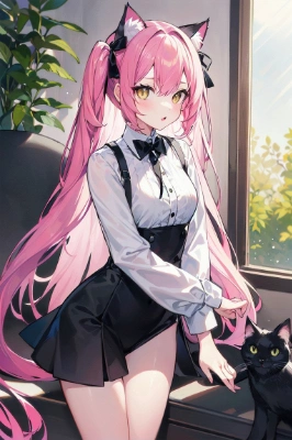 黒猫耳女子