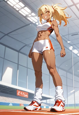 金髪ポニーテール