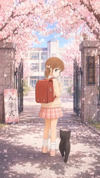 ランドセル少女と桜の入学式｜オリジナルショートアニメ