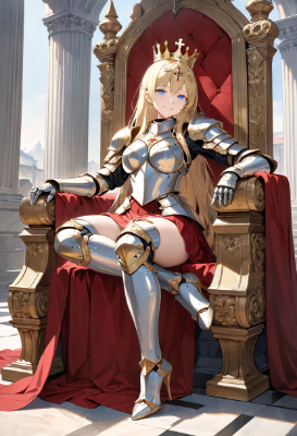 玉座に座る姫騎士1
